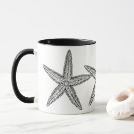 TASSE DESIGN NOIR ET BLANC STARFISH