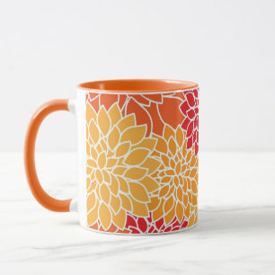 Tasse Design oriental vintage rouge et orange