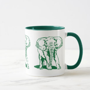 Tasse Dessin de la ligne d'éléphant vert de la Chasseur 