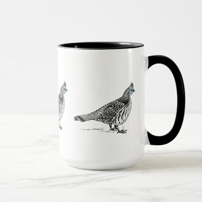 Tasse Dessin de la ligne noire - Oiseau de Groupement (Droite)