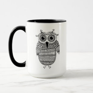 Tasse Dessin ethnique d'encre de hibou
