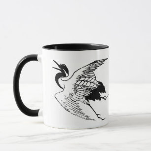 Tasse Dessin japonais vintage d'une grue