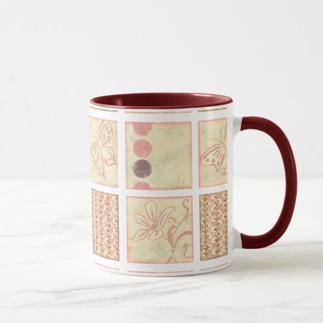 Tasse Dessins de blocs de bois rose par Chariklia Zarris (Droite)