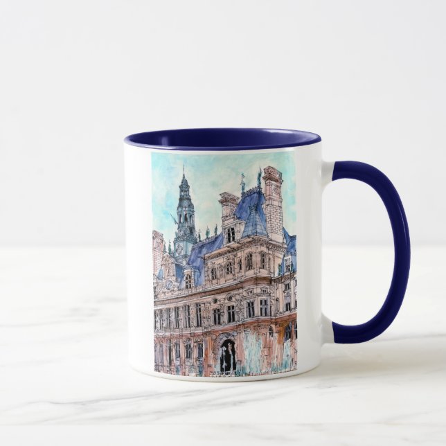 Tasse Destinations | Watercolor Rustic Hotel de Ville (Droite)