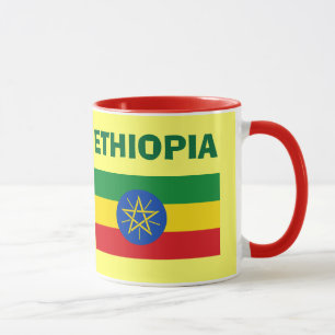 Tasse d'Ethiopiav- ET de drapeau de code