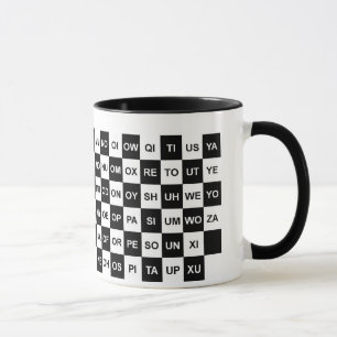 Tasse Deux mots lettres noir et blanc
