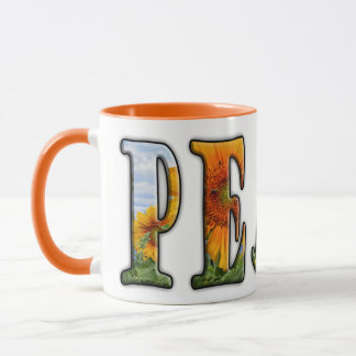 Tasse deux tons Tournesols de la Paix