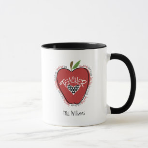 Tasse Deuxième rouge Apple de professeur de catégorie