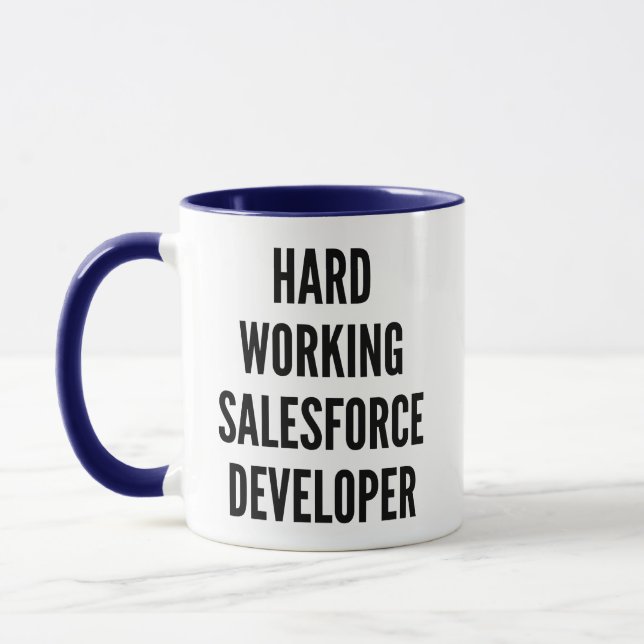 Tasse Développeur de Salesforce de travail dur (Gauche)