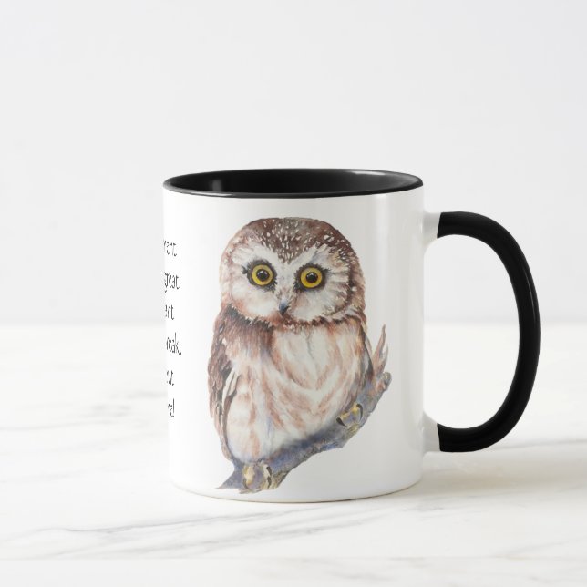 Tasse Devis de retraite amusant Chouette de café avec at (Droite)