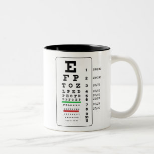 Tasse d'eyechart de Snellen