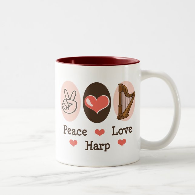 Tasse d'harpe d'amour de paix (Droit)