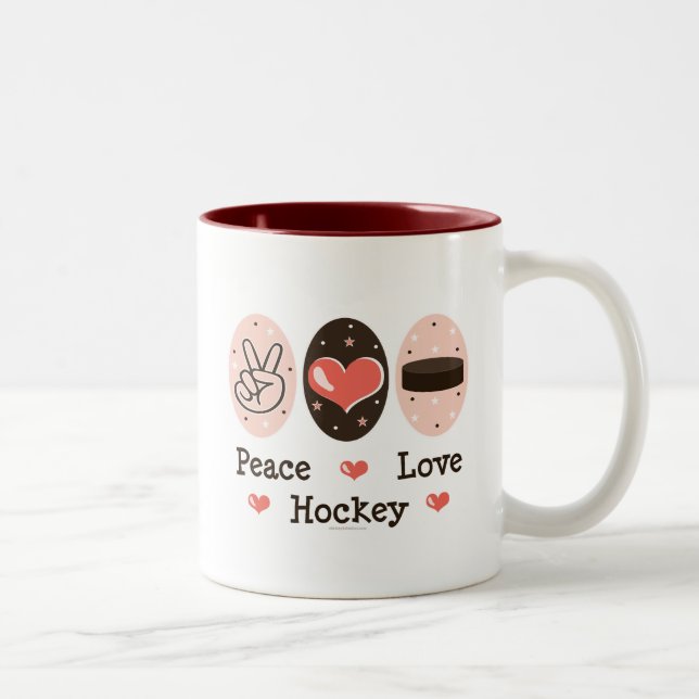 Tasse d'hockey d'amour de paix (Droit)