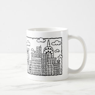 Tasse d'horizon de bande dessinée de New York Cit
