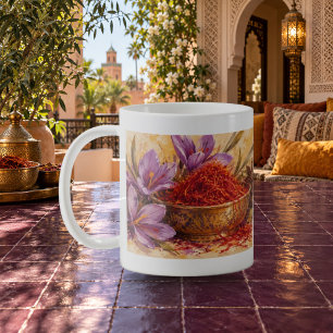 Tasse d'huile pastel de marché de safran d'épice