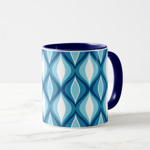 Tasse Diamants modernes de la moitié du siècle, bleus de