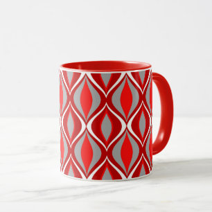 Tasse Diamants modernes du milieu du siècle, rouge et gr