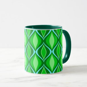 Tasse Diamants modernes du milieu du siècle, vert émerau