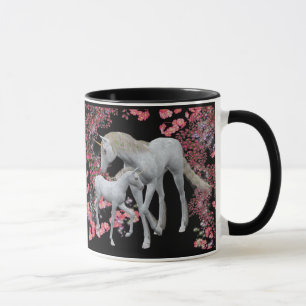 Tasse d'imaginaire de jument et de poulain de