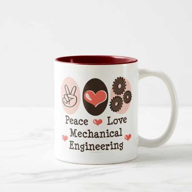 Tasse d'industrie mécanique d'amour de paix (Droit)