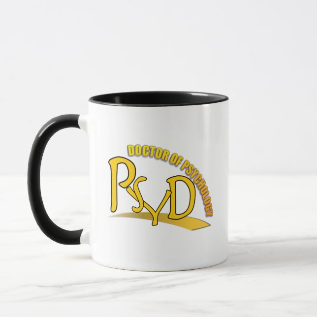 TASSE DOCTEUR OF PSYCHOLOGY YELLOW LOGO DE PSYD (Gauche)