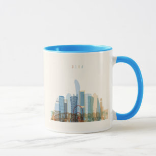 Tasse Doha, horizon de ville du Qatar
