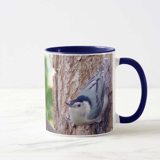 Tasse d'oiseau de sittelle breasted par blanc (Droite)