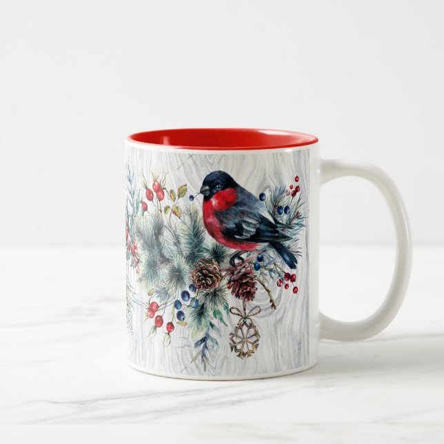 Tasse d'oiseaux d'hiver (Droit)