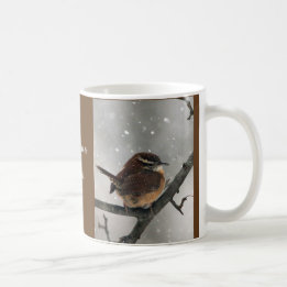 Tasse d'oiseaux d'hiver :  Roitelet de Caroline