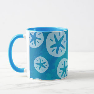 Tasse Dollar de sable blanc et Motif bleu