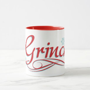 Tasse Dr. Seuss   Le Grinch - Script Rouge et Bleu