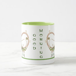 Tasse - Drahtbird mit grünen Steinen