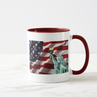 Tasse Drapeau américain avec Madame Liberty