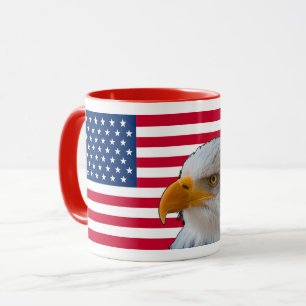 Tasse Drapeau américain et cochon d'aigle