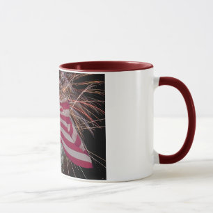 Tasse Drapeau américain et feux d'artifice
