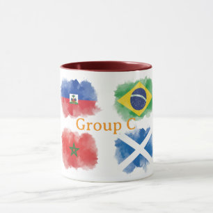 Tasse drapeau aquarelle Haïti Brésil Maroc Écosse 