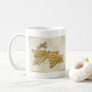 Tasse Drapeau + Carte du Tadjikistan