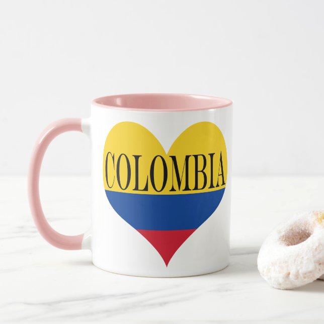 Tasse Drapeau Colombie - Bandera De Colombia (Avec donut)