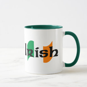 Tasse Drapeau irlandais avec police celtique