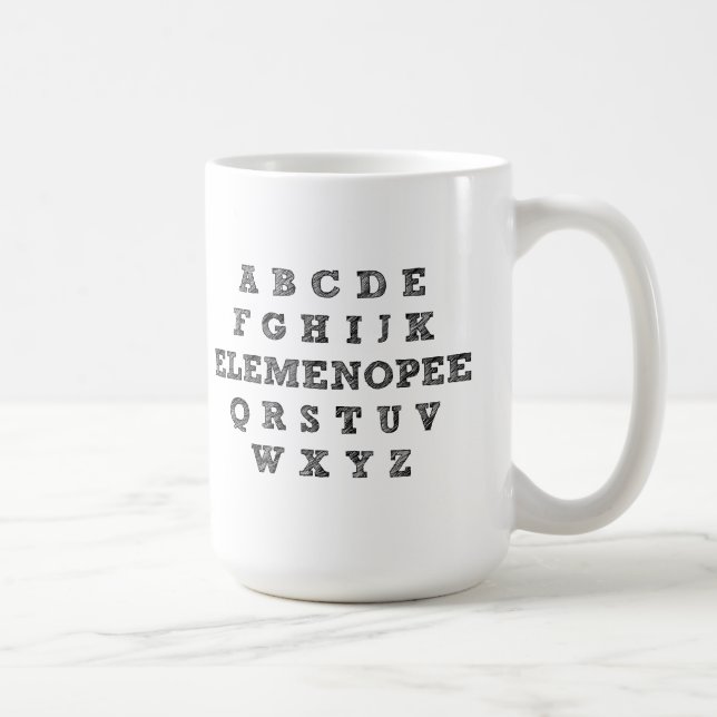 Tasse Drôle Alphabet Elemenopee (Droite)