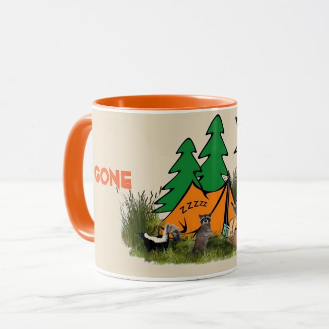 Tasse drôle Camping drôle disparu (Devant gauche)