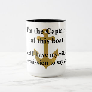 Tasse drôle d'Ancre de capitaine Of This Boat Gold