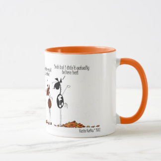 Tasse drôle de bande dessinée de cheval d'automne