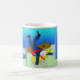 Tasse drôle de bande dessinée de facteur