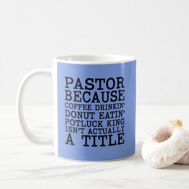 Tasse drôle de cadeau d'appréciation de pasteur (Avec donut)