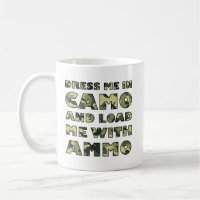 Tasse drôle de chasse Camo et munitions