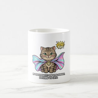 Tasse drôle de Chasseur de Chat – Cape de Super-hé