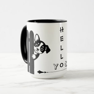 Tasse drôle de chiot Peekaboo