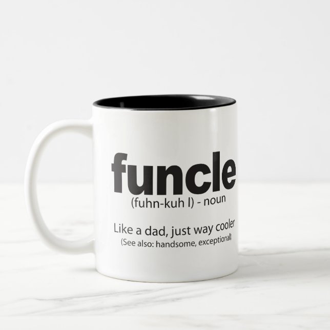 Tasse drôle de citation de définition de Funcle (Gauche)