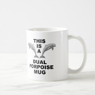 Tasse drôle de double marsouin ou tasse de voyage